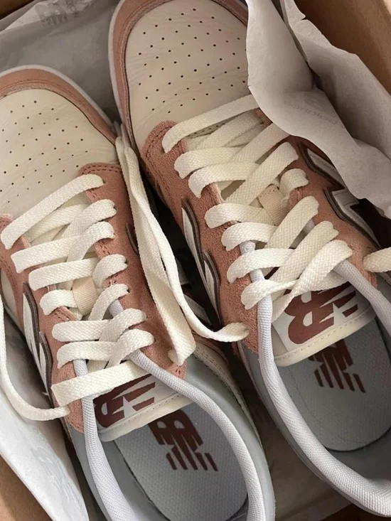 New Balance Suede & Leather Sneakers in Rose Beige - Picture 3 of 3